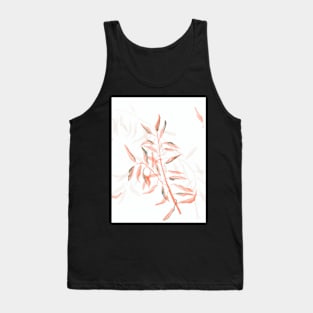 Autumn leaves on the branches, red colors of autumn in watercolor Tank Top